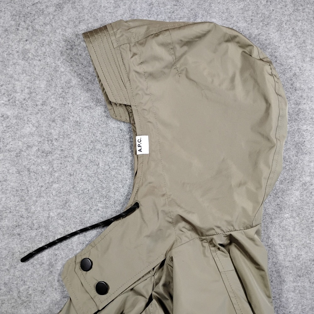 A.P.C. Mens Hooded Parka Raincoat Olive Green Size S Romania - Picture 8 of 15